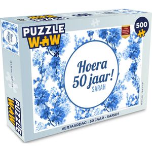 Puzzel Verjaardag - 50 Jaar - Sarah - Legpuzzel - Puzzel 500 stukjes
