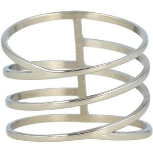 *My Bendel - Zilverkleurige wrap ring met open design - Kies van deze ring altijd een maat groter dan je standaard maat! - Met luxe cadeauverpakking