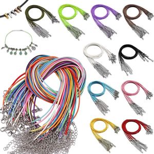 50 stukken waxkoord voor sieraden maken - leren koorden - leren koorden 2 mm - koord leren riem - sieradenband - ketting - 40-50 cm - verstelbare leren riem - touw - voor DIY armband - knutselen