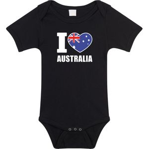 I love Australia baby rompertje zwart jongens en meisjes - Kraamcadeau - Babykleding - Australie landen romper 68