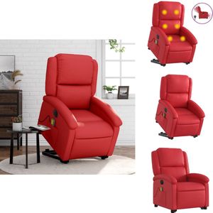 vidaXL Elektrische Sta-op-massagestoel - Elektrische Sta-op-massagestoelen - Sta-op-massagestoel - Massagestoel - Sta-op-massagestoel elektrisch kunstleer rood