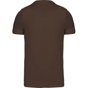Chocolade T-shirt met V-hals merk Kariban maat M