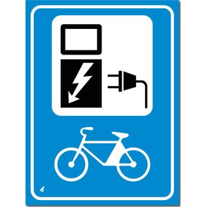 Parkeerbord “laadpunt elektrische fiets” bord 40 x 30 cm
