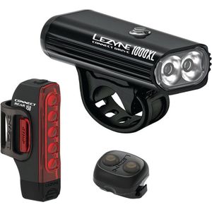 Lezyne Connect Drive Pro 1000XL + Strip Connect - Fietsverlichting set - Fietslamp - Fietslicht voor en achter - Oplaadbaar - 1000 lumen - Zwart