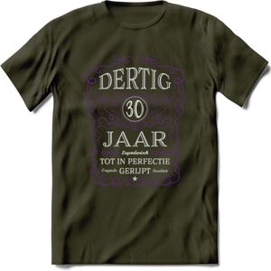 30 Jaar Legendarisch Gerijpt T-Shirt | Paars - Grijs | Grappig Verjaardag en Feest Cadeau Shirt | Dames - Heren - Unisex | Tshirt Kleding Kado | - Leger Groen - XL