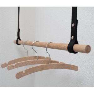 BAKIMO - Hangend kledingrek - Leer - Zwart - Medium