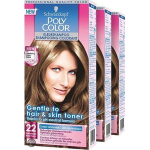 Poly Color kleurshampoo 22 - Donkerblond - 3 st - voordeelverpakking