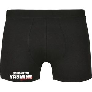 Eigendom van Yasmine , Afblijven! Heren Boxershort - Relatie - Vriend - Onderbroek