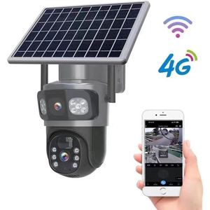 4G Solar Pro – Geavanceerde 360° Buitenbeveiligingscamera met Dubbele Lens, Microfoon, Spreekfunctie, Alarm, Zonne-energie en 4G Connectiviteit