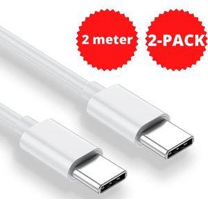 USB C kabel 2 Meter 85W 4A - USB C naar USB C - Extra stevig - 2-PACK