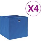 vidaXL-Opbergboxen-4-st-28x28x28-cm-nonwoven-stof-blauw