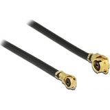 MHF I (v) - MHF 4L (v) kabel - Micro Coax (1,13 mm) - 50 Ohm / zwart - 0,10 meter