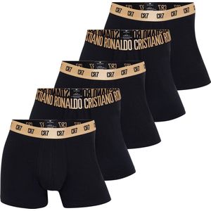 CR7 Heren Boxershorts Zwart Katoen/Microfiber Zwart/Goud 5-Pack - Maat S