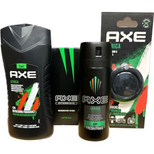 AXE Africa Pakket - After Shave / Douchegel / Deo Spray / Auto Luchtverfrisser