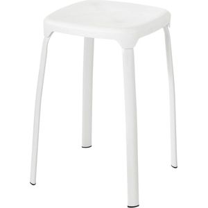 Badkamerkruk Losani wit 29 x 29 x 46 cm pop up stool