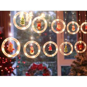 DIY - LED Kerstslinger - Kerstverlichting - Kerstversiering - Cirkels - Kerstdecoratie - Kerstman - Kerstboom - Raamverlichting - slingerverlichting - Kerst - Kerstversiering - Kerstlichtjes - Kerstlichtslinger - 10x Led
