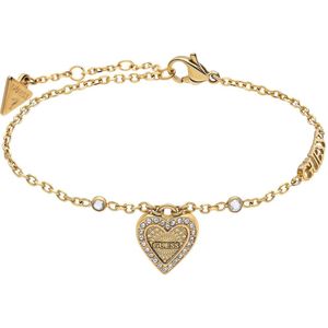 Guess - Dames Guess stalen goldplated armband LOVE ME TENDER - Armband - Staal - Goudkleurig - 19 cm