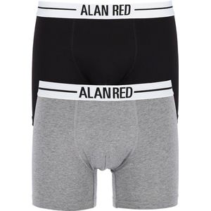 Alan Red - Boxer Grijs Zwart 2-Pack - Heren - Maat L - Body-fit