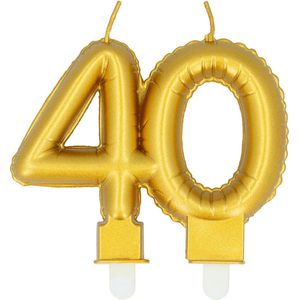 Boland - Kaarsje '40' goud 40 Goud - Black & Gold - Black & Gold - Verjaardag - Jubileum