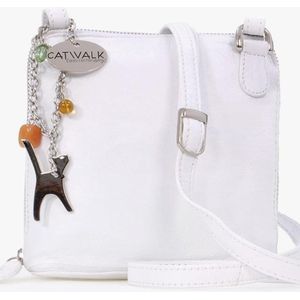 Catwalk Collection Handbags - Dames kleine Leren Cross Body Tas/Mini Schoudertas met lange verstelbare riem - LENA