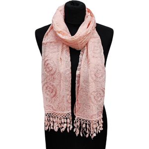 Organza Sjaal - Chiffon Sjaal - Roze - 190 x 40 cm (80263)
