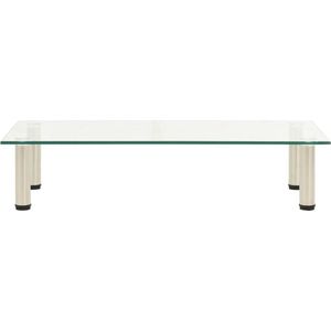 vidaXL Tv-meubel - 80x35x17 cm - Gehard glas - Transparant Tv-meubel - Glas Tv-meubel - Transparante Tv-standaard - Design Tv-meubel - Modern Tv-meubel