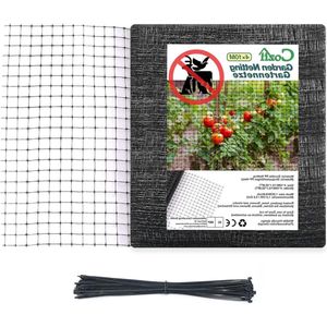 Vogelbeschermingsnet voor tuin, vijver, fruitboom - beschermt planten, groenten, vruchten - 4 x 10 m - weer- en uv-bestendig - robuust net met 50 kabelbinders