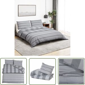 The Living Store Dekbedovertrekset 200x200 cm katoen grijs - Dekbedovertrek - Katoenen Dekbedovertrek - Dekbedovertrek Grijs - Bedding - Slaapkamerdecoratie