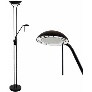 HighLight vloerlamp leeslamp Luna - met leesarm - zwart - dubbele dimmer - 4 jaar garantie op LED