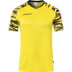 Uhlsport Goal 25 Shirt Korte Mouw Kinderen - Geel / Zwart | Maat: 164