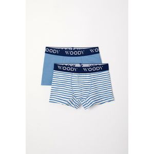 Woody Jongens Boxer blauw-witte streep + - maat 152/12J