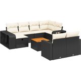 vidaXL-11-delige-Loungeset-met-kussens-poly-rattan-zwart