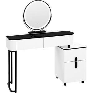 Seastone - Moderne Kaptafel Met Led Verlichting - 3 Kleuren instelbaar - Beweegbare en 360 ° draaibare spiegel voor flexibel gebruik - 100x40x125cm - Meisjes Vrouwen - Make-Up tafel