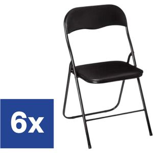 Klapstoel Zwart - 43 cm zithoogte - 6 Stuks