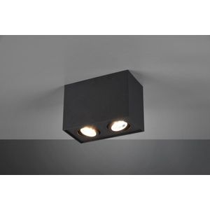 TRIO BISCUIT - Plafondlamp - Zwart mat - excl. 2x GU10 35W