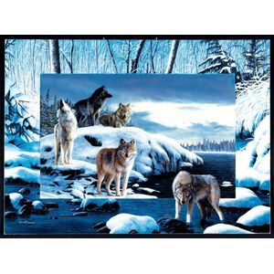 SunsOut puzzel Kevin Daniel - Ice Wolves - 1000 stukjes.