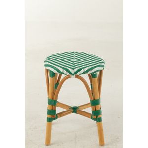 J-Line kruk Live - rotan/kunststof - naturel/groen
