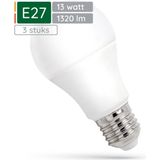 Spectrum LED Lamp E27 13W - 230V - 1320 Lumen - 4000K Neutraal Wit - Natuurlijk Licht - Energiezuinig - 3 stuks
