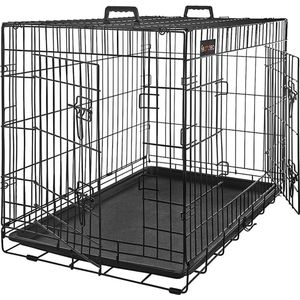 FEANDREA hondenkooi, Bench, hondenkrat met 2 deuren, 122 x 74,5 x 80,5 cm, Zwart - PPD48BK