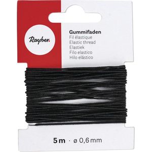 Zwart hobby band elastiek op rol van 5 meter - breedte 0,6 mm - Zelf kleding/mondkapjes maken