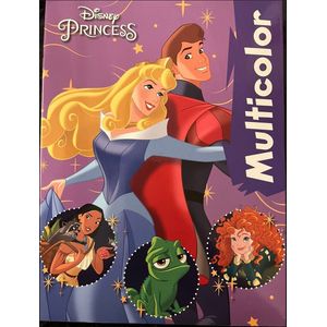 Kleurboek Disney Princess met voorbeeld in kleur
