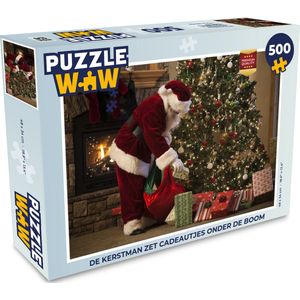 Puzzel De kerstman zet cadeautjes onder de boom - Legpuzzel - Puzzel 500 stukjes - Kerst - Cadeau - Kerstcadeau voor mannen, vrouwen en kinderen