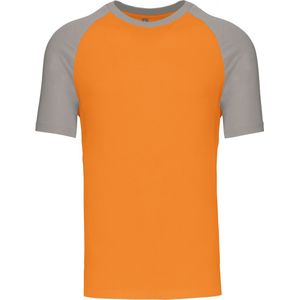 SportT-shirt Heren XL Kariban Ronde hals Korte mouw Orange / Light Grey 100% Katoen