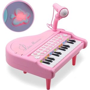 Roze Kinderpiano - Met microfoon - Multifunctioneel Keyboard - Meisjes - Educatief Speelgoed - Kinder Piano - 21x22x27.5cm