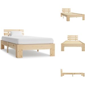 vidaXL Bedframe - Massief grenenhout - 213x105x66 cm - 100x200 cm matras - Bed