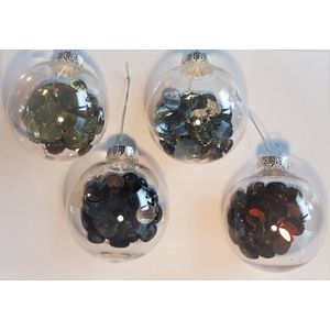Kerst - Paperchase Kerstballen doorzichtig met confetti