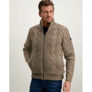 State of Art - Cardigan Zip Melange Bruin - Heren - Maat XXL - Regular-fit