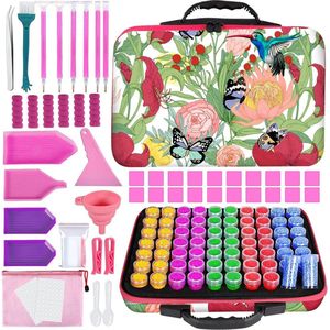 Diamond Painting Accessoires Opbergdoos 158 Item - Diamond Painting Tools - Opbergdoos 60 Slots - Diamond Borduurdoos voor doe-het-zelvers Diamond Painting Accessoires