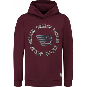 Ballin Amsterdam - Jongens Slim fit Sweaters Hoodie LS - Aged Burgundy - Maat 12