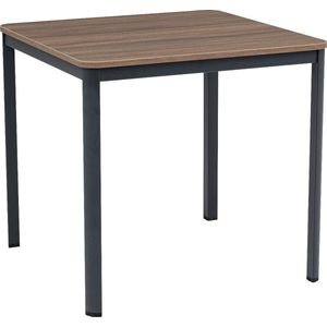 Furni24 Nova bureau, eettafel 80x80x75 cm, tafel in walnootdecor/ antraciet